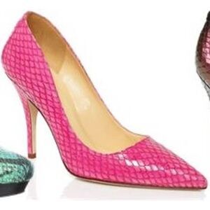 Kate Spade Licorice Pink Whips Snake Heels Italy Sz. 6W